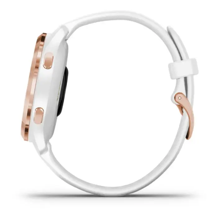 Venu 2S Rose Gold Stainless Steel Bezel with White Case and Silicone Band